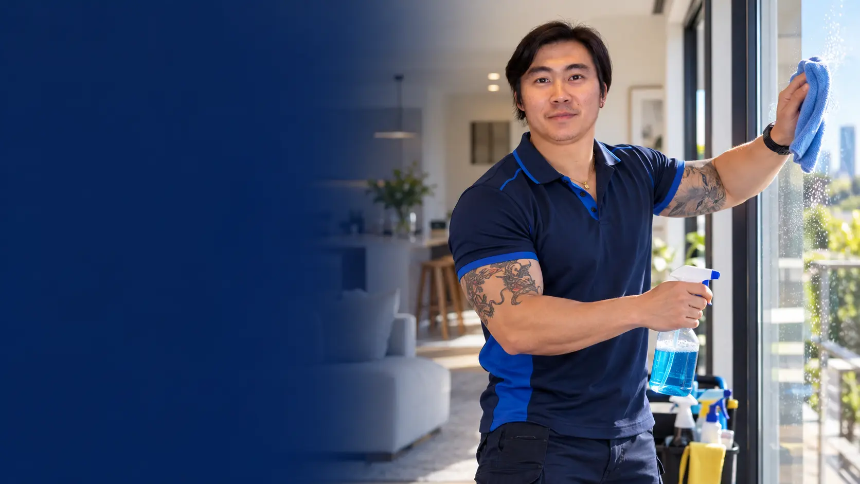 Rich Bright cleaner professionally cleaning a Melbourne home